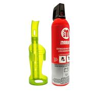 notlok Safety Work - Estintore da 750 ml per incendi elettrici senza fluoro + supporto a parete | Spray antincendio delicato sulla pelle per batterie al litio e batterie automobilistiche | Estintore