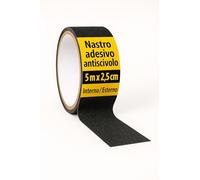 notlok Safety Work - Nastro adesivo antiscivolo [ 5 m x 2,5 cm ] nero | Griptape per interni ed esterni | Grip Tape, strisce antiscivolo per scale, gradini antiscivolo