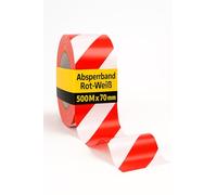 notlok Safety Work Nastro bianco rosso Segnaletico 500 m x 70 mm in LDPE | Resistente ai raggi UV e alle intemperie, Nastro robusto per cantieri ed eventi, Alta visibilità, resistente agli strappi