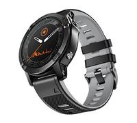 NotoCity 22mm Cinturino Compatibile con Garmin Fenix 6/6 PRO Bracciale, per Garmin Fenix 5/5 Plus Sostituzione Cinturino, 22 mm Quick-Fit Silicone Cinturino, Nero-Grigio