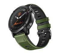 NotoCity 22mm Quick-Fit Silicone Cinturino Compatibile con Garmin Fenix 6/6 PRO/Fenix 5/5 Plus Sostituzione Cinturino, Verde Militare-Nero