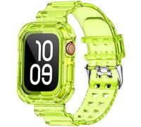 NotoCity Cinturino Compatibile con Apple Watch 8/7 45mm, Apple Watch Serie SE/6/5/4/3/2/1 42mm/44mm Replacement Cinturino TPU,Creativo,Trasparente (Giallo verde)