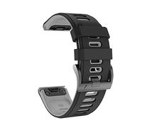 NotoCity Cinturino per Garmin Fenix 6s/Fenix 6s PRO/Fenix 5s/Fenix 5s plus, 20mm Cinturino di Ricambio in Silicone, Braccialetto Quick-Fit, Colori Multipli. (Nero+Grigio)
