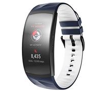 NotoCity Compatibile con Cinturino Gear Fit 2 / Gear Fit 2 PRO Sostitutivo in Silicone Cinghia (S, Blu scuro+Bianco)
