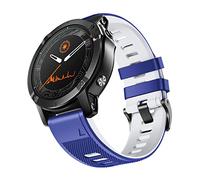 NotoCity compatibile con Garmin Fenix 6/6 pro/5/5 Plus 22mm Cinturino, 22mm Quick-fit Silicone Cinturino, Blu-Bianco