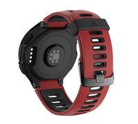 NotoCity Forerunner 735XT Cinturino, Silicone Cinturino per Forerunner 230/235/620/630/735XT, Cinturino di Ricambio Quick-Fit Traspirante, Colori multipli(Nero + Rosso,Fibbia d'argento)