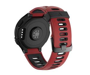 NotoCity Forerunner 735XT Cinturino, Silicone Cinturino per Forerunner 230/235/620/630/735XT, Cinturino di Ricambio Quick-Fit Traspirante, Colori multipli(Nero + Rosso,Fibbia d'argento)