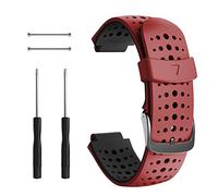 NotoCity Garmin Forerunner 235 Cinturino, Braccialetto di Ricambio Silicone per Garmin Forerunner 230/235/620/630/735XT (Nero - Rosso)