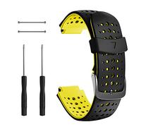 NotoCity Garmin Forerunner 235 Cinturino, Braccialetto di Ricambio Silicone per Garmin Forerunner 230/235/620/630/735XT (Nero - Giallo)