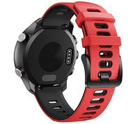 NotoCity per Garmin Vivoactive 3 Cinturino, 20mm Cinturino di Ricambio in Silicone per Samsung Galaxy Active 2 /Gear Sport/Galaxy Watch 42mm/ Garmin Forerunner 645/245(rosso nero)