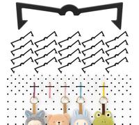 Notoke 50 pezzi di sicurezza con gancio in plastica nera - impedisce ai ganci di cadere, per pegboard da 1/4" e 1/8" | accessori organizer per Pegboard per un fissaggio sicuro