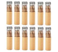 notrash2003 12 set di 6 pastelli ciascuno Mini pastelli per bambini certificati EN71-1, -2 e -9 Temperamatite per omaggi (Grau)