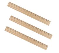 noTrash2003 3 righelli in legno, 30 cm, in legno, per bambini, con scala centimetrica, in legno, piccolo righello stampato su un lato, per matematica, artigianato, bambini, scuola, casa, ufficio