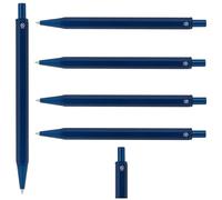 noTrash2003 5 penne a sfera di design in alluminio riciclato e ABS con corpo esagonale senza clip con certificato GRS Jumbomine, sostenibili e rispettose delle risorse (blu)