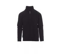 noTrash2003 Felpa a mezza zip - Workwear Sweater compatibile con Payper Miami, per ufficio, lavoro e tempo libero, elastico a costine sottili su maniche e vita, 300 g/mq, 70% cotone, da XS a 5XL, Nero