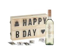 noTrash2003 RackPack Wine Sign - Scatola regalo in legno FSC sostenibile per una bottiglia di vino da scrivere, idea regalo