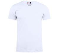 noTrash2003, t-shirt da uomo a maniche corte con scollo a V, di Clique, Basic, a vestibilità stretta, con nastro sul retro del collo, collo con elastico, 145 g/m², certificato Oeko-Tex, bianco, M