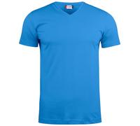 noTrash2003, t-shirt da uomo con scollo a V a maniche corte, di Clique, Basic, con vestibilità aderente, nastro sul retro del collo, polsini con elastan, 145 g/m², certificato Oeko-Tex, blu royal, M