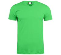 noTrash2003, t-shirt da uomo con scollo a V a maniche corte, linea Basic, di Clique, con vestibilità aderente, nastro sul retro del collo, polsini con elastan, 145 g/mq, certificato Oeko-Tex, verde