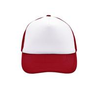 noTrash2003 Trucker Mesh Baseball Cap Truckerhat Unisex Taglia unica e modelli per bambini Basecap Cappello da baseball oltre 40 colori Tinta unita Bicolore Poliestere Cotone, bianco-rosso, Taglia