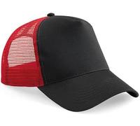 noTrash2003 Trucker Mesh Baseball Cap Truckerhat Unisex Taglia unica e modelli per bambini Basecap Cappello da baseball oltre 40 colori Tinta unita Bicolore Poliestere Cotone, nero - rosso