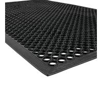 NoTrax T30 - Tappetino antifatica in gomma per uso generico, per ambienti umidi, larghezza 90 cm x lunghezza 90 cm x spessore 1,27 cm, colore: nero