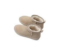 NOTRYA Mini Boots for Women, Classic Short Ankle Snow Winter Boots, Warm Fur Lined Winter Snow Warm Slip on Anti-Slip Boots (38EU,Beige)