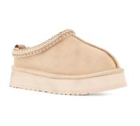 NOTRYA Women's Slippers Platform Mini Boots Slip on Fur Fleece Lined Suede Short Ankle Boots House slippers Anti-Slip Boot (39.5,Beige)