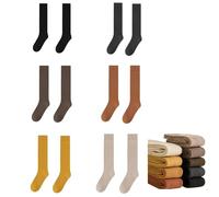 NOTRYA Women's Warm Winter Knee High Socks, Women's Knitted Knee High Socks, Thick Soft, Long Socks for Women Winter, Women Mid-Calf Sock,Thermal Socks (One size,6*MIX)