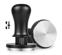 NOTSEK Pressino per caffè 54 mm, caricato a molla calibrato da 54 mm con pressione di contatto 13,6 kg, base ondulata in acciaio inossidabile 304, per portafiltro salvia, nero