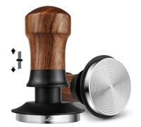 NOTSEK Pressino per caffè da 54 mm, 13,6 kg a pressione costante, con base ondulata, in legno di noce calibrato a molla, per portafiltro salvia