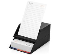 Notsu Centro Rise To Do List - Set di 50 biglietti pieghevoli verticali da fare, 7,6 x 12,5 cm, organizer per schede di produttività, divisori per schede da scrivania, colore: nero