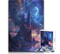 Notte al castello fantasy Puzzle da 1000 pezzi per adolescenti, attività educativa divertente e logica, sentimento caldo, dimensioni 38x52cm