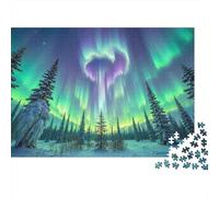 Notte aurore boreali Rompicapo 1000 Pezzi In Stampa Ad Alta Definizione, Un Set Di Puzzle A Rompicapo Per Disintossicazione Digitale, Ideale Per Tempo Libero, Serata Giochi 70x50cm/1000pcs
