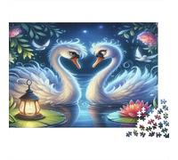 Notte d'amore del cigno Puzzle 1000 Pezzi Carta riciclata per adulti Puzzle per adulti Gioco familiare divertente e stimolante Ottima idea regalo per il relax 38x26cm/1000pcs