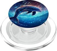Notte dei delfini sulla spiaggia sotto cielo stellato PopSockets PopGrip per MagSafe