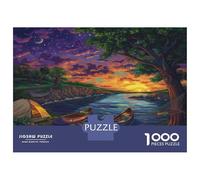 Notte del lago Puzzle 1000 Pezzi In Lago tramonto cartone Spesso, Un Tangram Per Enigma Per Lo Stress Relief, Ideale Per Quadro Fai Da Te, Regalo Di Compleanno Perfetto 70x50cm/1000pcs