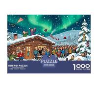 Notte della cabina norvegese Aurora Puzzle in Legno Impermeabile Puzzles Da 1000 Pezzi Regali Per Adulti Divertenti Giochi Educativi