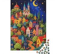 Notte della città capricciosa Set Di Puzzle Da 1000 Pezzi, Per Bambini 8-12 E Adulti, Cartone Riciclato Spesso, Regalo Per Tutta La Famiglia, Gioco Educativo 38x26cm/1000pcs
