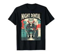 Notte Dentista Vampiro Dentista Zanne Halloween Art Maglietta