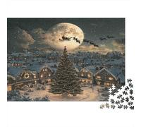 Notte di Natale Puzzle 1000 Pezzi In puzzle in Cartone Premium, Un Gioco Di Puzzle Per Disintossicazione Digitale, Ideale Per Giochi Di Puzzle Da Viaggio, Serata Giochi 38x26cm/1000pcs