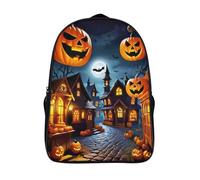 notte di paese tracolla regolabile zaini da viaggio halloween 3d stampato zainetti 2 scomparto impermeabile studenti zaino-16,per uomo donna per adulti cresciuti per escursionismo