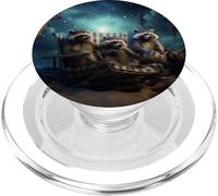 Notte di procioni sulla spiaggia sotto il cielo stellato PopSockets PopGrip per MagSafe