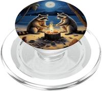 Notte di procioni sulla spiaggia sotto il cielo stellato PopSockets PopGrip per MagSafe