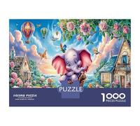 Notte elefantino Difficoltà Ultra Post Lezioni Regalo - 1000 Pezzi Enigma Ultra Difficile Baby Elefante Flower Basket con Puzzle Ultra Difficile, Puzzle Come Regalo 38x26cm/1000pcs