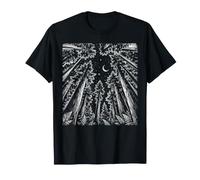 Notte Foresta Luna Natura Sentieri Escursioni Vintage Maglietta