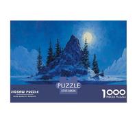 Notte illuminata dalla luna Puzzle 1000 Pezzi Gioco di sfida per adulti e over 12 anni Isola innevata gioco di puzzle 38x26cm