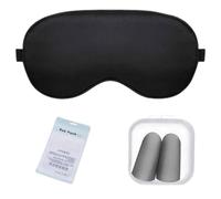 Notte in Seta Morbidissima Maschera Occhi Antiluce,Mascherina sagomata per dormire, con Tappi per Orecchie e Cinghia Comoda Orientabile,Uomo e Donna