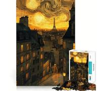 Notte parigina con cielo stellato Puzzle da 1000 pezzi per ragazzi Gioco di intelletto, momento di condivisione, taglio di qualità, regalo memorabile (38x52cm)