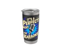 Notte perfetta per cantare il karaoke cantante cantare Bicchiere termico in acciaio inox doppia parete